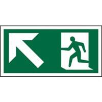 Fire Exit Sign with Up Left Arrow Vinyl 10 x 20 cm