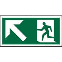 Fire Exit Sign with Up Left Arrow Vinyl 15 x 30 cm