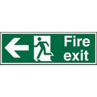 Fire Exit Sign with Left Arrow Vinyl 10 x 30 cm