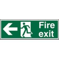 Fire Exit Sign with Left Arrow Vinyl 10 x 30 cm