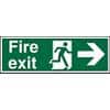 Fire Exit Sign with Right Arrow Vinyl 10 x 30 cm