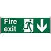 Fire Exit Sign with Down Arrow Plastic 10 x 30 cm