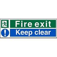 Exit Sign Keep Clear Plastic 10 x 30 cm