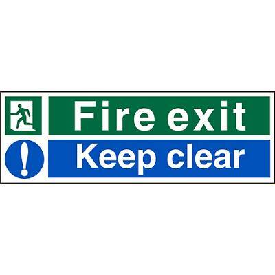 Exit Sign Keep Clear Plastic 10 x 30 cm