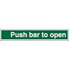 Exit Sign Push Bar To Open Self Adhesive Vinyl 5 x 30 cm