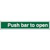 Exit Sign Push Bar To Open Self Adhesive Vinyl 5 x 30 cm