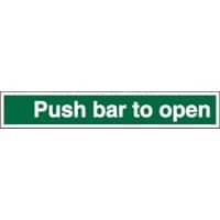 Exit Sign Push Bar To Open Self Adhesive Plastic 7.5 x 45 cm