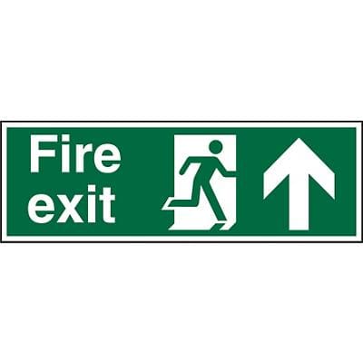 Fire Exit Sign with Up Arrow Vinyl 10 x 30 cm
