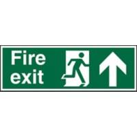 Fire Exit Sign with Up Arrow Plastic 10 x 30 cm