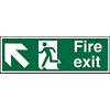 Fire Exit Sign with Up Left Arrow Vinyl 10 x 30 cm