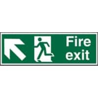 Fire Exit Sign with Up Left Arrow Plastic 10 x 30 cm