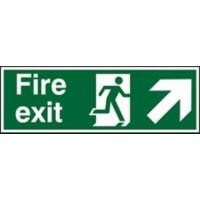 Fire Exit Sign Up Right Arrow Vinyl 15 x 45 cm