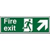 Fire Exit Sign with Up Right Arrow Plastic 15 x 45 cm