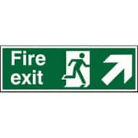 Fire Exit Sign with Up Right Arrow Plastic 20 x 60 cm