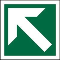 Fire Exit Sign Up Left Arrow Vinyl 15 x 15 cm