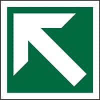 Fire Exit Sign Up Left Arrow Adhesive Vinyl 20 x 20 cm