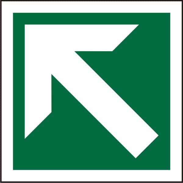 Fire Exit Sign Up Left Arrow Adhesive Plastic 20 x 20 cm