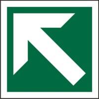 Fire Exit Sign Up Left Arrow Plastic 20 x 20 cm