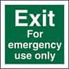 Fire Exit Sign Exit For Emergency Use Only Vinyl 15 x 15 cm