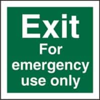 Fire Exit Sign Exit For Emergency Use Only Vinyl 20 x 20 cm