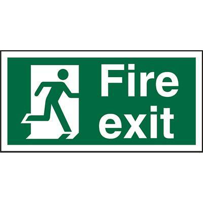 Fire Exit Sign with Right Arrow Vinyl 15 x 30 cm