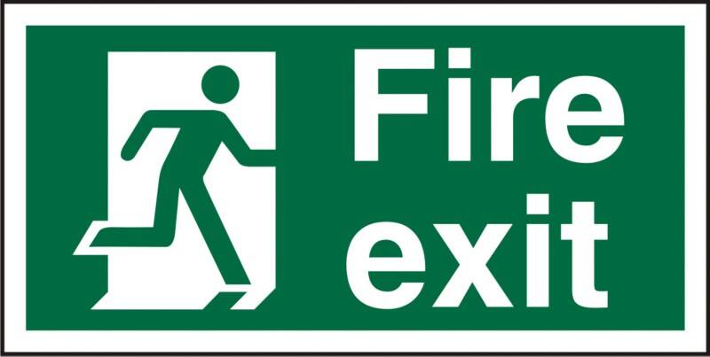 Fire Exit Sign Right Arrow Adhesive Plastic 10 x 20 cm