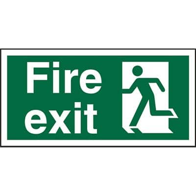 Fire Exit Sign with Left Arrow Self Adhesive Vinyl 15 x 30 cm