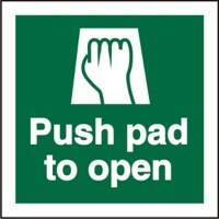 Exit Sign Push Pad Vinyl 10 x 10 cm