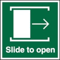 Exit Sign Slide To Open with Right Arrow Vinyl 10 x 10 cm