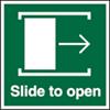 Exit Sign Slide To Open with Right Arrow Plastic 15 x 15 cm