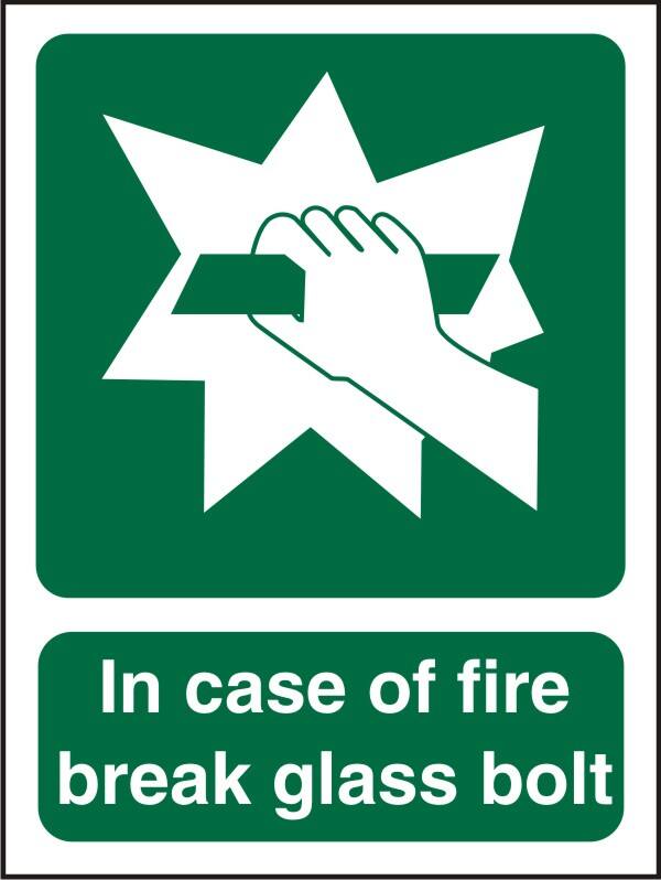 Safety Sign Break Bolt Adhesive Plastic 15 x 20 cm