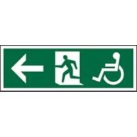 Fire Exit Sign Wheel Chair Left Arrow Plastic 15 x 45 cm