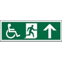 Fire Exit Sign Wheel Chair Up Arrow Vinyl 15 x 45 cm