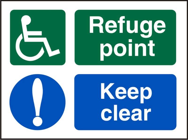 Safety Sign Refuge Point Adhesive Vinyl 15 x 20 cm
