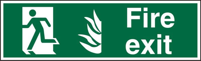 Fire Exit Sign Left Arrow Adhesive Vinyl 15 x 45 cm