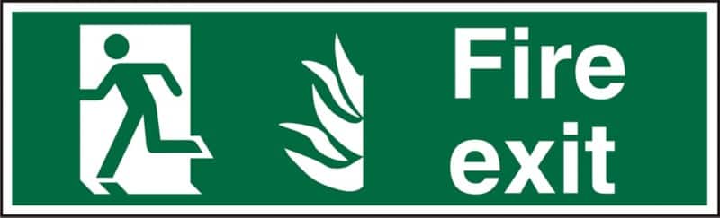 Fire Exit Sign Left Arrow Adhesive Vinyl 20 x 60 cm