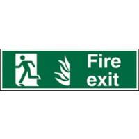 Fire Exit Sign with Left Arrow Self Adhesive Vinyl 20 x 60 cm