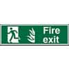 Fire Exit Sign with Left Arrow Self Adhesive Plastic 15 x 45 cm