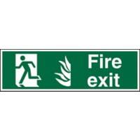 Fire Exit Sign with Left Arrow Self Adhesive Plastic 15 x 45 cm