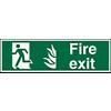 Fire Exit Sign with Left Arrow Self Adhesive Plastic Green 20 x 60 cm