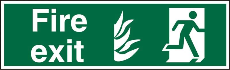 Fire Exit Sign Right Arrow Adhesive Vinyl 15 x 45 cm