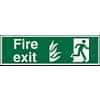 Fire Exit Sign with Right Arrow Self Adhesive Plastic 15 x 45 cm