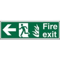 Fire Exit Sign with Left Arrow Vinyl 15 x 45 cm