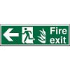 Fire Exit Sign with Left Arrow Vinyl 20 x 60 cm