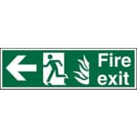 Fire Exit Sign with Left Arrow Plastic 15 x 45 cm