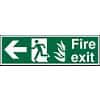 Fire Exit Sign with Left Arrow Self Adhesive Plastic 20 x 60 cm