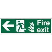 Fire Exit Sign with Left Arrow Self Adhesive Plastic 20 x 60 cm