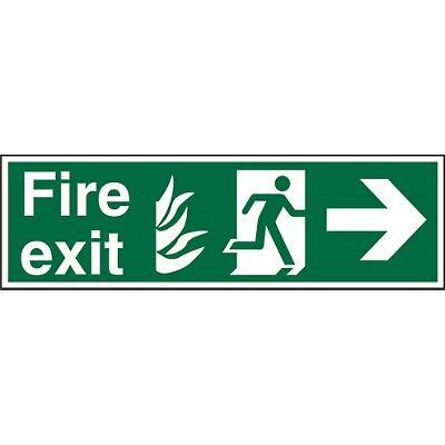 Fire Exit Sign Right Arrow Vinyl 15 x 45 cm