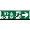 Fire Exit Sign with Right Arrow Vinyl 20 x 60 cm