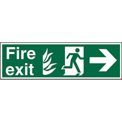Fire Exit Sign with Right Arrow Vinyl 20 x 60 cm